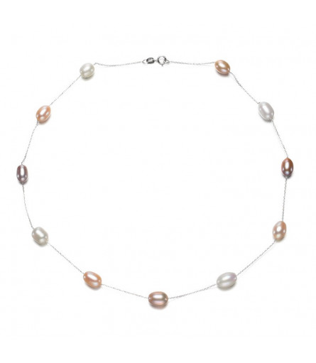 Spaced Pearl Necklace - 925er Jewelry
