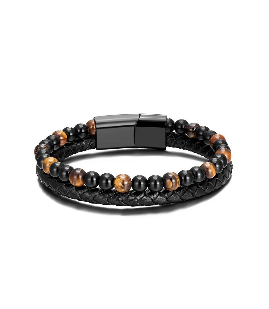 Beads Bracelet - Pure Leather Jewelry