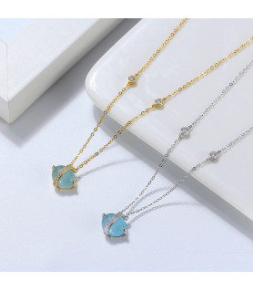 Aquamarine Necklace -14K Gold Jewelry
