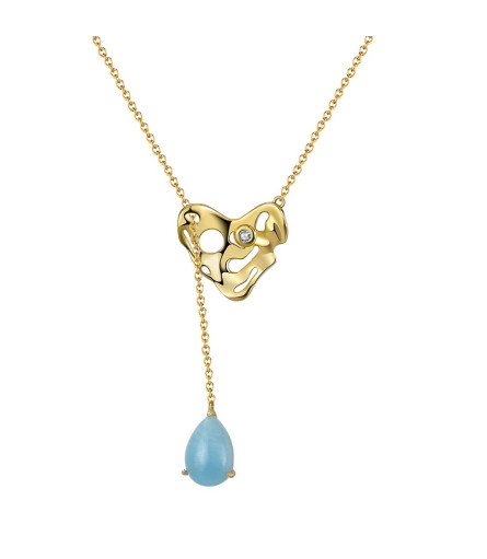 Aquamarine Necklace - 14K Gold Jewelry