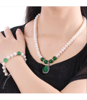 Schmuckset - Perlen Halskette Frauen