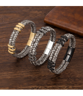 Pure Leather Bracelet - Men Jewelry